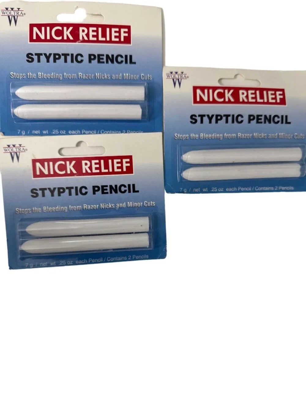 Woltra Nick Relief Styptic Pencil Twin Pack Stops Razor Nicks & Cuts